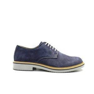 Zapatos de cordones de color azul marino con pala picada