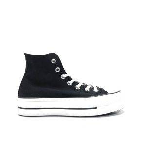 Sneakers, deportiva, bota de lona, con plataforma, marca converse.