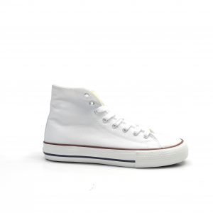 sneakers de bota en lona de color blanco,marca victoria