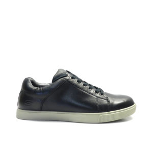 Zapatos de cordones en piel negra ,marca skechers