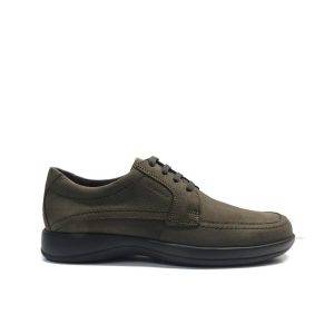 Zapatos de cordones en nobuk marron con plantilla de confort extraible y camara de aire ,marca stonefly