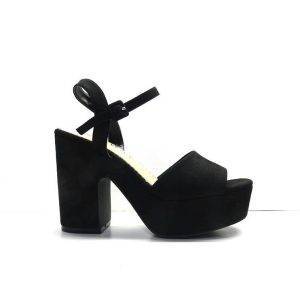 sandalias de tacon y plataforma negras,marca coolway