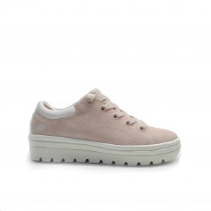 sneakers de serraje de color rosa con plataforma ,marca skechers