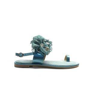 sandalias de dedo con tira empeine con adorno de flores en tul, de la marca Alma en Pena.