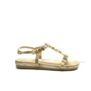 sandalias de tiras con brillantes y suela anatómica, de la marca Alma en Pena.