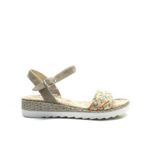 sandalias de cuña con pala de colores y plantilla de confort, marca porronet