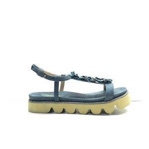 sandalias con tira empeine y adornos brillantes y suela plataforma, de la marca Alma en Pena.