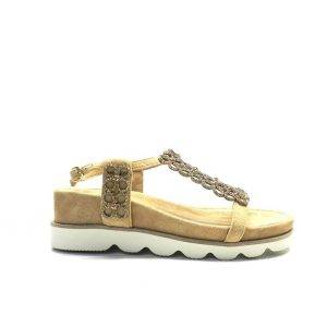 sandalias con tira de malla en empeine y suela de plataforma dentada, de la marca Alma en Pena.