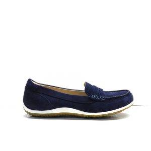 zapatos de mocasin en ante azul marino,marca geox
