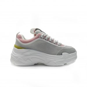 sneakers en piel nobuck con diferentes tonos y cordones , de la marca cool way.
