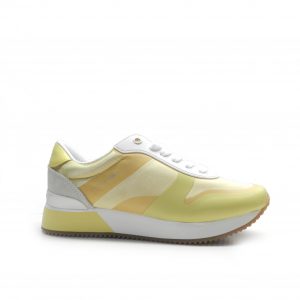 Sneakers en raso de tonos ocre, marca tommy hilfiger