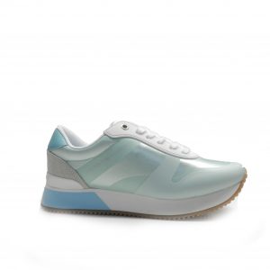 Sneakers en raso de tonos azul agua, marca tommy hilfiger