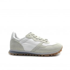 sneakers de cordones combinada en nylon y nobuck y suela fina de la marca liu.jo.