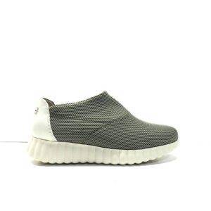 zapatos abotinados tipo calcetin en color kaki y suela deportiva,marca weekend