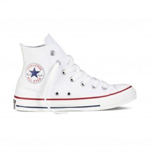 All star deportivo de lona color blanco, marca converse.