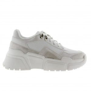sneakers combinada en tela y serraje con suela gruesa de la marca victoria.