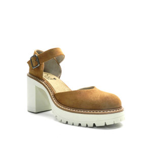 sabata cordada de color cuir amb plataforma dentada i talo de 5cm sabata cordada de color cuir amb plataforma dentada i talo de 5cm