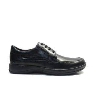 Zapatos de cordones en piel negra con plantilla de confort extraible y camara de aire ,marca stonefly