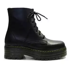 Botín Escala Rider plataforma Piel Negro