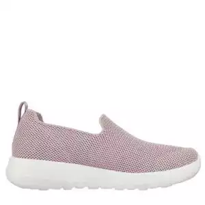 Zapatillas de la marca Skechers, modelo Gowalk en color rosa. Zapatillas deportivas Slip-On Stretch-Fit elaboradas tejido knit transpirable, tecnología Skechers GOwalk Joy™ que ofrece comodidad y amortiguación.  Plantilla Air-Cooled Goga Mat™ y media suela con amortiguación 5GEN.