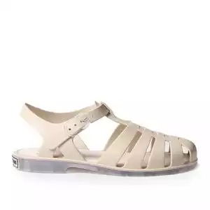 Sandalia de la marca Toni Pons, modelo Cuba en color beig. Sandalia estilo cangrejera de goma resistente al agua con cierre de hebilla.