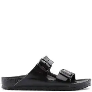 Sandalia de la marca Birkenstock modelo Arizona Eva en color negro. Sandalia de una sola pieza, inspirada en la clásica sandalia de corcho, este modelo está hecho de EVA. Es muy ligero, lavable y resistente al agua.