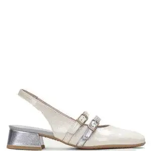 Zapato Hispanitas Aruba Crema-Plata