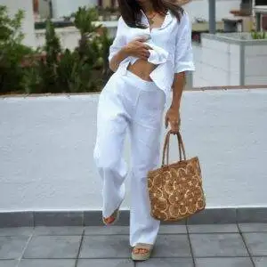 Pantalón Laia Laffaure 1507 Blanco - Escala Sabates