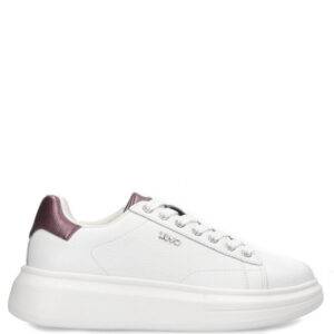 Zapatillas de la marca LiuJo modelo Babol en color Blanco. Zapatillas deportivas elaboradas en piel curtida. Inserción de efecto laminado en el talón y en la lengüeta. Cierre con cordones. Suela de phylon de 5,5 cm de altura.