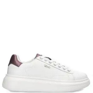 Zapatillas de la marca LiuJo modelo Babol en color Blanco. Zapatillas deportivas elaboradas en piel curtida. Inserción de efecto laminado en el talón y en la lengüeta. Cierre con cordones. Suela de phylon de 5,5 cm de altura.