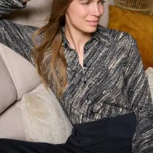 Camisa Surkana 565IRLA117 Estampado Negro - Escala Sabates