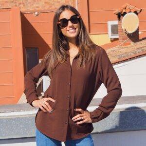 Camisa básica Laia Laffaure Marrón - Escala Sabates
