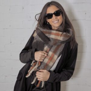 Bufanda Escala Maxi Cuadros Marrón - Escala Sabates