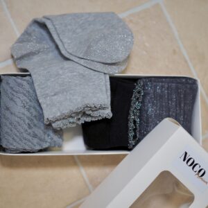 Caja Calcetines Lurex Cebra Gris - Escala Sabates